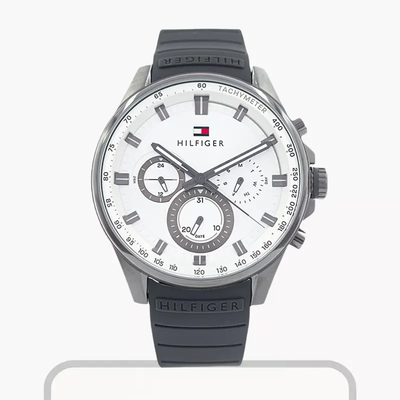 Tommy Hilfiger Max White Dial Men's Watch- 1791972